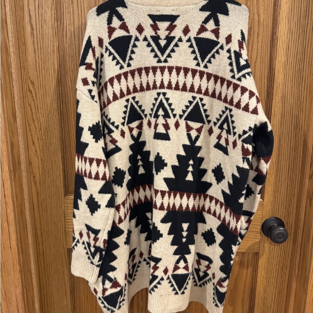 Lucky Brand Southwestern Aztec Open Cardigan NWT L - Picture 9 of 10